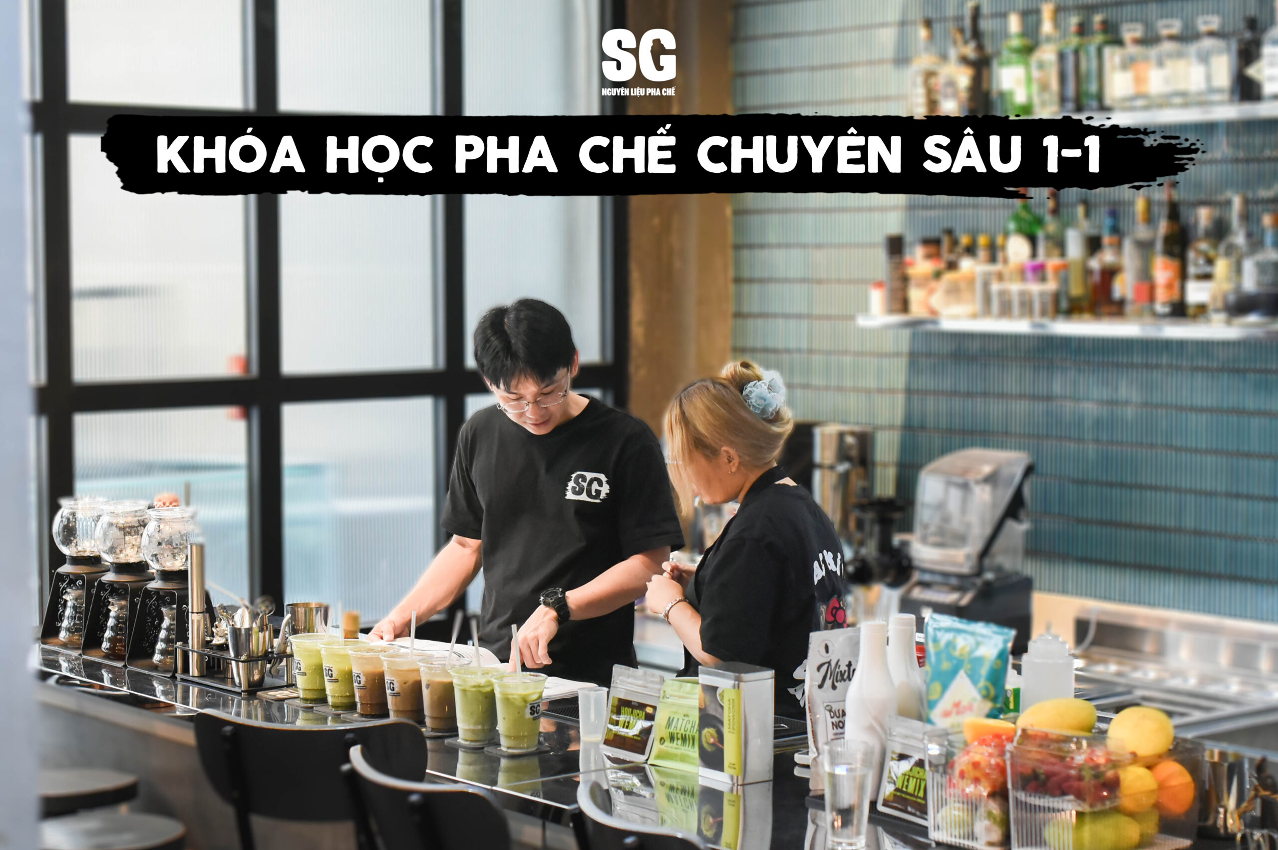 Lý do nên học pha chế 1 kèm 1: hỗ trợ chủ quán mở quán mới, cải thiện chất lượng đồ uống, đào tạo nhân viên, xây dựng menu hiệu quả và rút ngắn thời gian khởi sự kinh doanh.