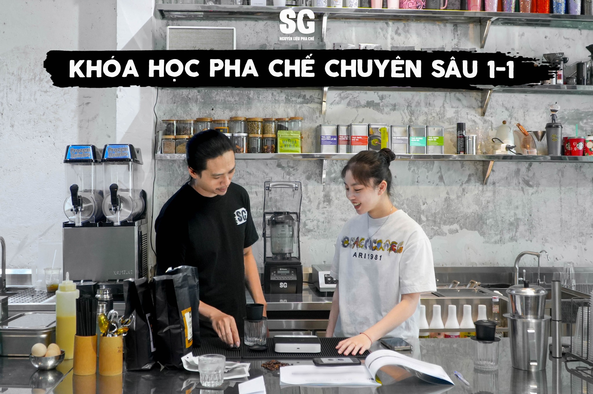 Khoá học pha chế Matcha chuyên sâu 1 kèm 1 được hướng dẫn trực tiếp bởi giảng viên, thực hành pha chế để thành thạo kỹ năng và hoàn thiện công thức đồ uống chuẩn theo menu quán